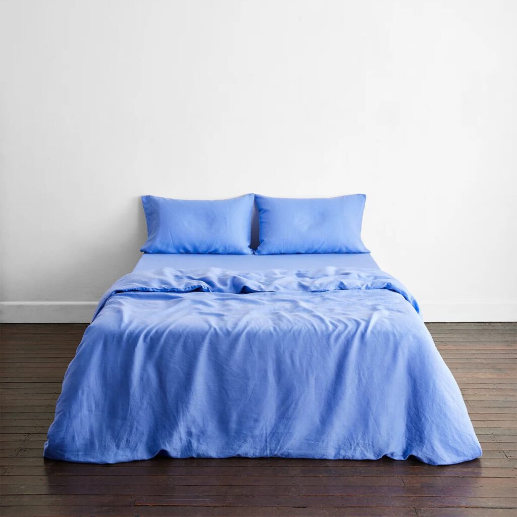 100% French Flax linen duvet cover in Wildflower (queen)