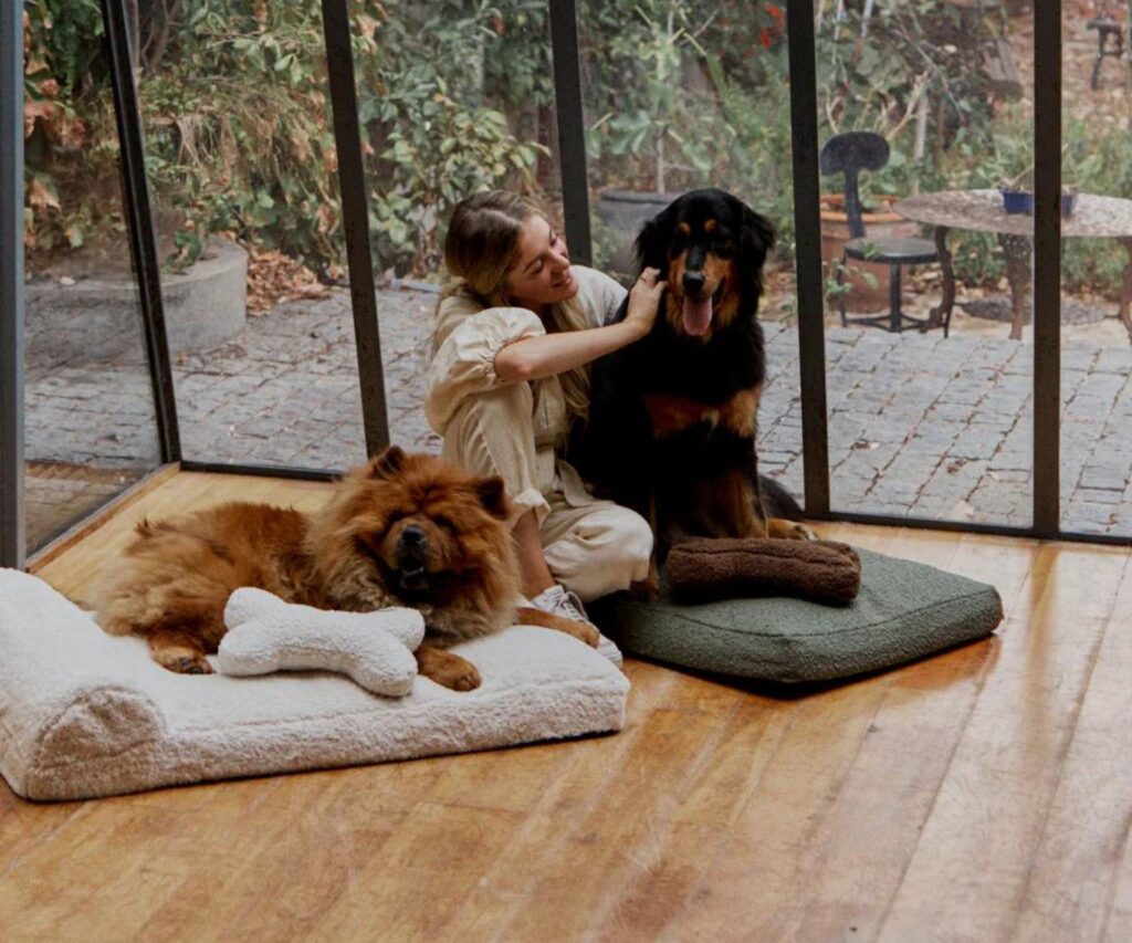 dog-beds-australia-faux-fur-hommey-olive